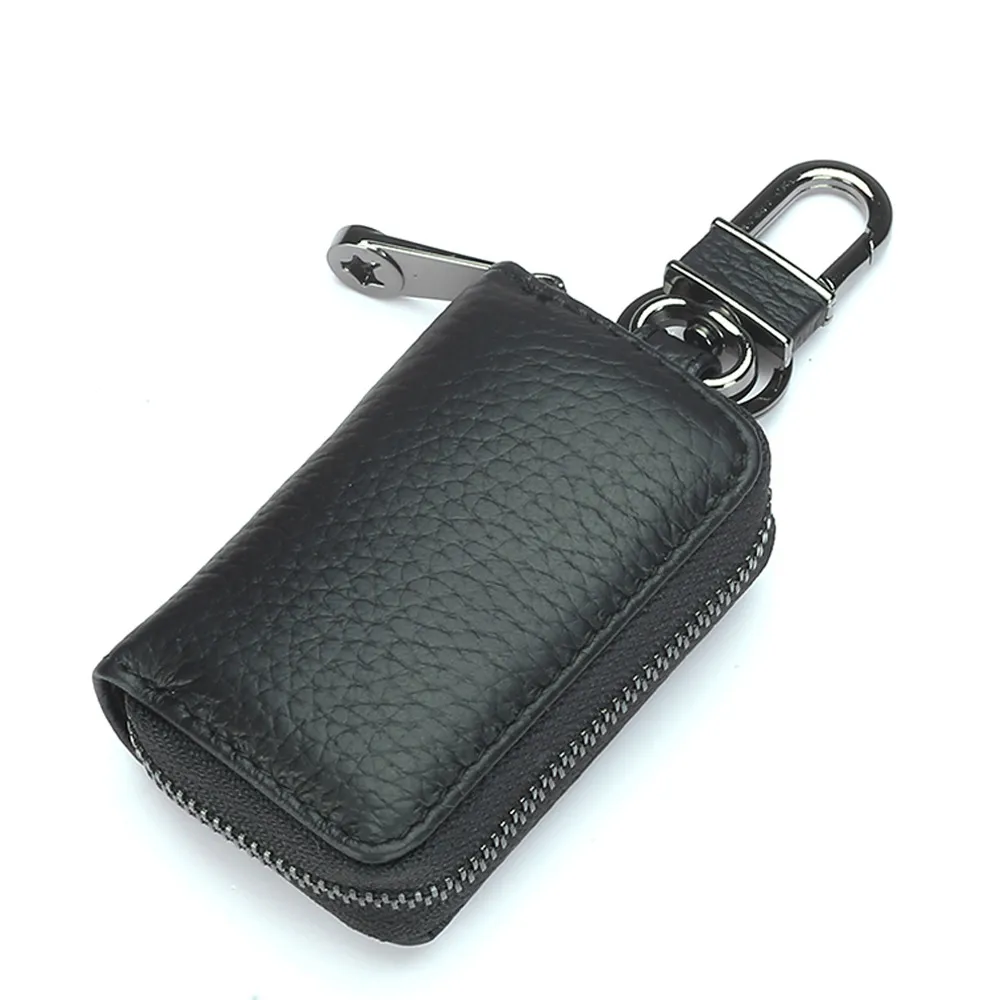Мужчины Mini Car Key Держатели пакеты натуральные кожаные ключевые кошельки бизнес подарки талии повешенные оптом пользовательских логотипа многофункциональный