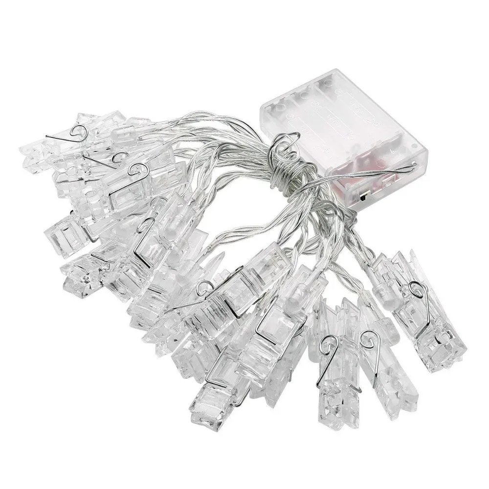 Photo Clip Holder LED String lights For Christmas New Year Party Wedding Home Decoration Fairy lights Battery (27)