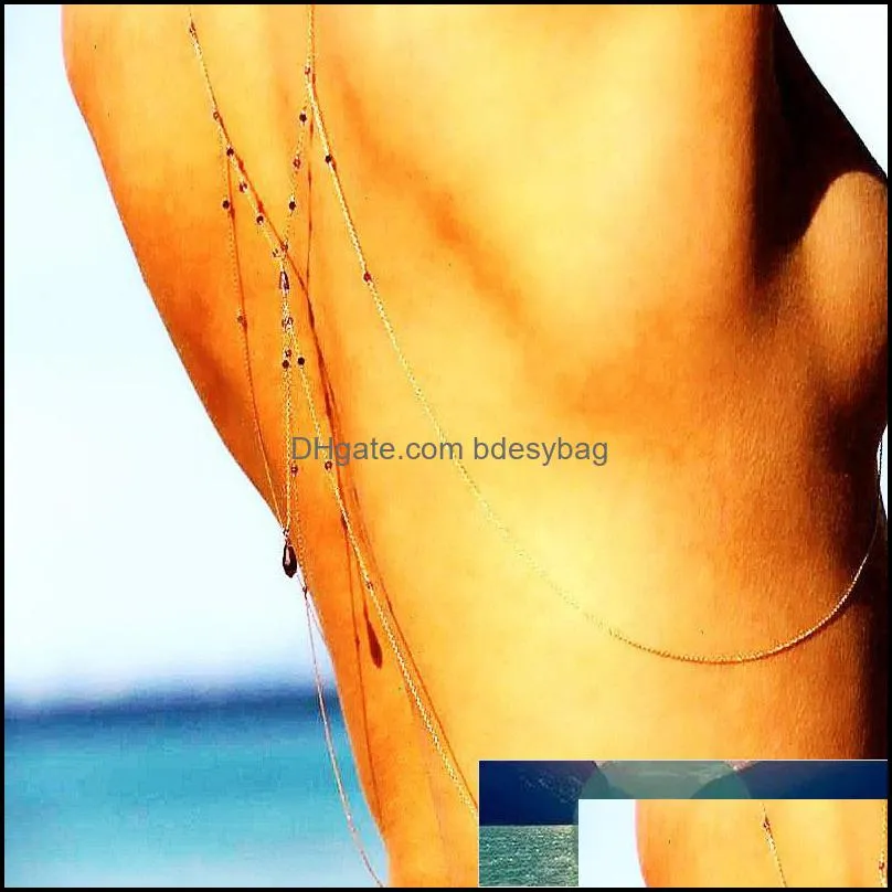 Göbek Zincirleri Vücut Takı Beautif Geri Seksi Kakma Zirkon Zinciri Doku Basit Kadın Bikini Plajı Çıplak Drop Teslimat 2021 Zorfw
