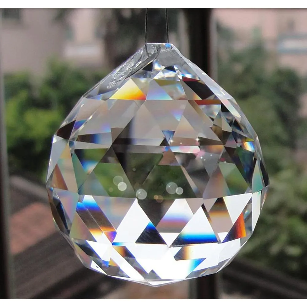 Nouveau suspendu boule de cristal clair sphère prisme pendentif perles d'espacement pour la maison lampe de fête de mariage sqcRDH dhseller2010