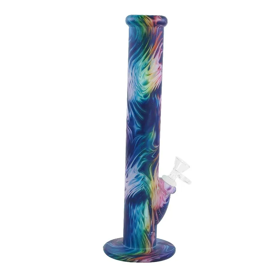 Plate-forme pétrolière Bongs fumer des conduites d'eau narguilé en silicone bong tabac narguilés dab plates-formes herbe sèche tuyau de brûleur en verre incassable