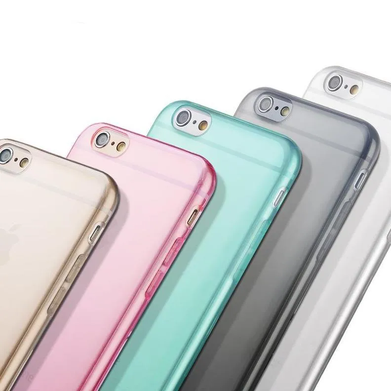 0.3mm Ultra Fino Clear Casos TPU invisível invisível shell para iphone 6 4.7 mais 5,5 6 cores capazes de mistura