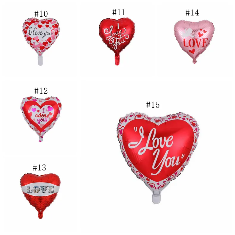 10 ballons saint Valentin en forme de coeurs