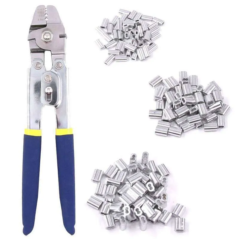 Stainless Steel Fishing Jewelry Pliers Set Wire Rope Crimping Tool