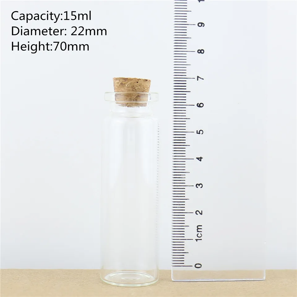 50pcs 15ml Storage Glass Bottles With Cork Stopper Crafts Tiny stash Jars Transparent Glass Jar Mini Bottle Gift (1)