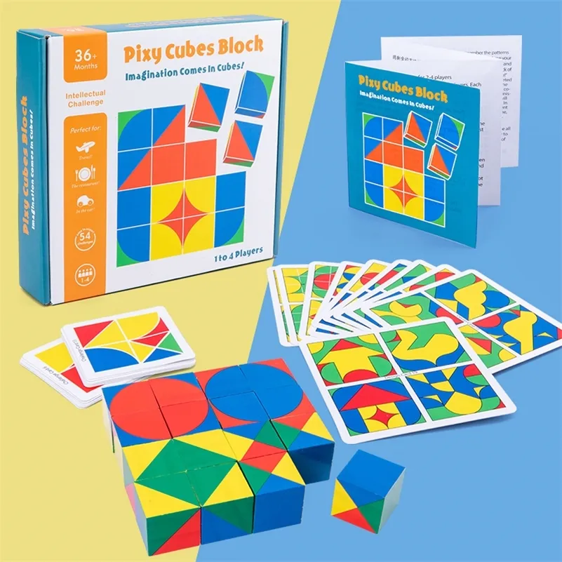 Préscolaire bébé jouet 3D Jigsaw Puzzle pensée spatiale apprentissage éducatif Monterssori jouet en bois pour enfants 201218