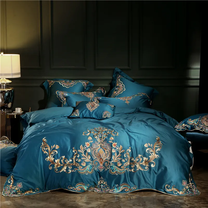 Purple Red Luxury Oriental Embroidery Egyptian Cotton Royal Bedding Set  Queen King Size Bed Duvet Cover Bed Sheet Set Pillowcase T200822 From  Xue009, $269.05