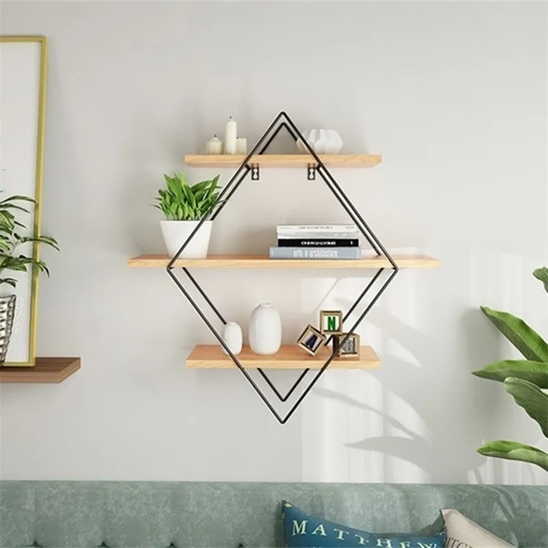 Wooden iron wall shelf deals