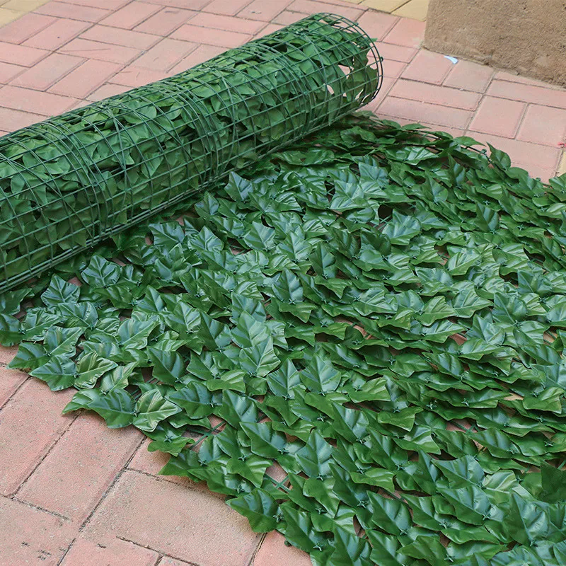 50 x 100 cm künstliche Pflanzenblätter, Gartendekorationen, Zaun-Abschirmungsrolle, UV-Schutz, vor Verblassen der Privatsphäre, grüne Wand, Landschaftsbau, Efeu, Rasen