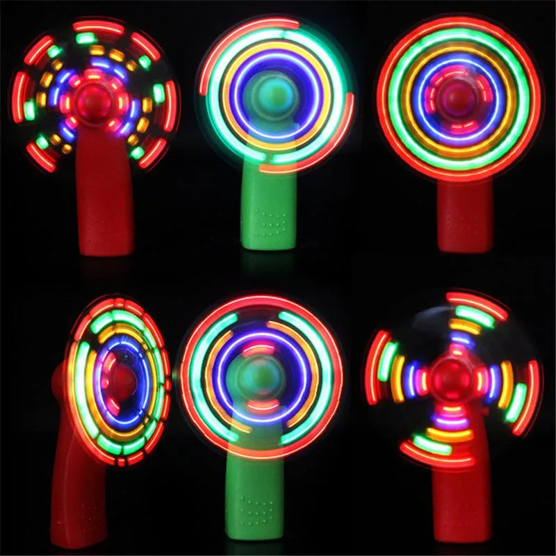 2021 Mini Fan Kolorowe światła Praktyczne światło Luminous Zabawki Wiatrak Małe Wentylatory Dziecko Playing Kolor Losowo
