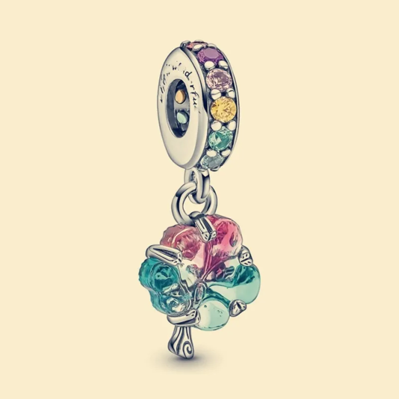 Authentische Pandora 925 Sterling Silber Charms „Togetherness Tree“ aus Muranoglas, passend für Perlen im europäischen Stil zur Herstellung von Armbändern und Schmuck 790768C01