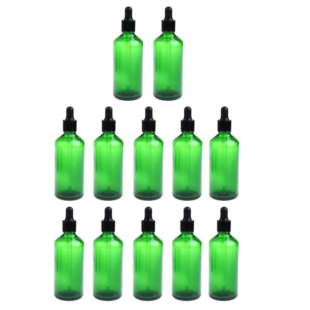 Pack of 12, Glass Dropper Bottles for  Oil (1 oz / 30ml) Empty