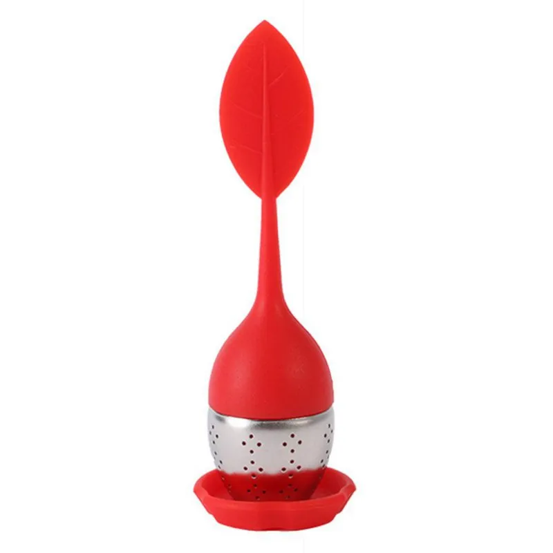 Silicone tea maker stainless steel filter strainer bag mesh tea infuser ball leaf stir for tea pot