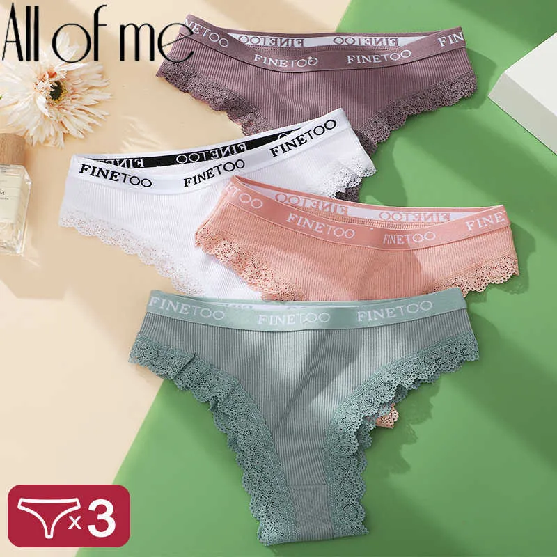 Cotton Panties For Women 3 Pack Sexy Lace Brazilian Style