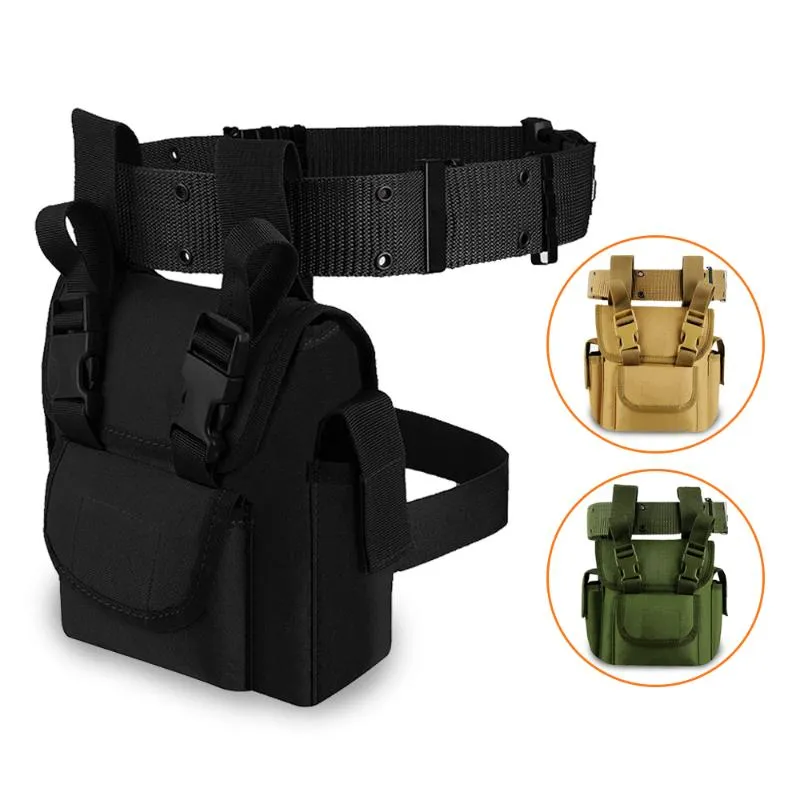 Outdoor Bags Men Drop Leg Bag Fanny Waist Pack Military Tactical Detachable Hip Oxford Motorcycle Rider Thigh Pouch With Belt