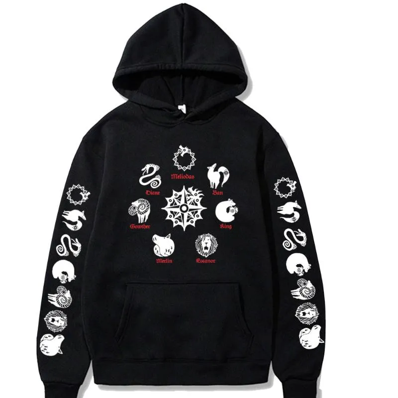 xiatian8 Men s Hoodies Sweatshirts 2021 Anime The Seven Deadly Sins Printed Hoodie Unisex Sweatshirt Long Sleeve Pullover Casual S