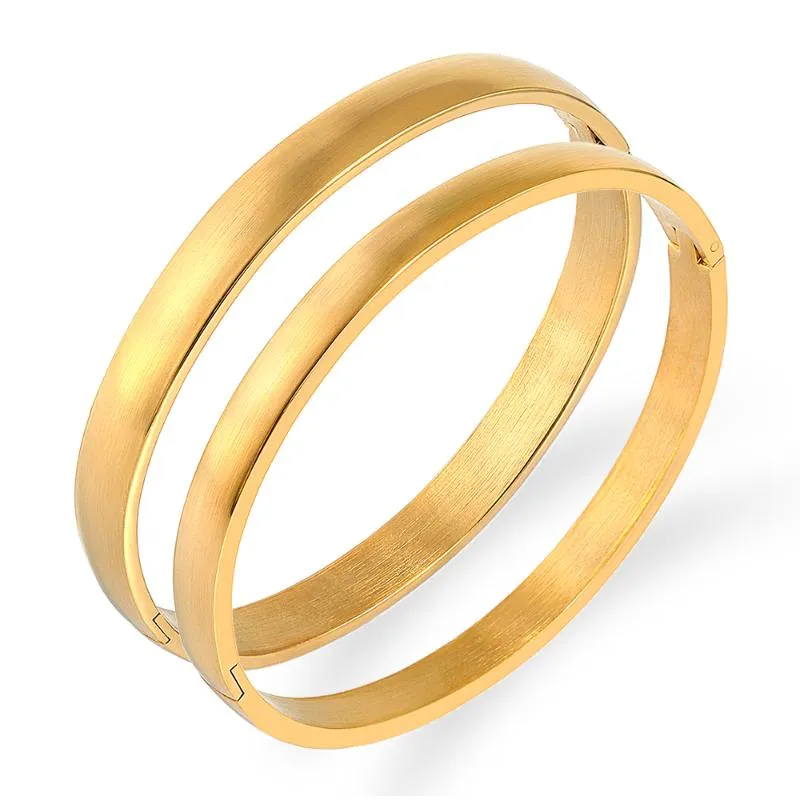 Bangle Classic Women's Bangles para mulheres Rosa Cor de ouro Titanium Steel Charme Simples na moda jóias