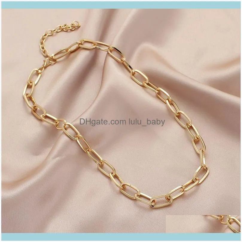 Minimalist Gold Paper Clip Thick Chain Necklaces For Women Korean Version Personality Simple Punk Choker Necklace Jewelry Collar