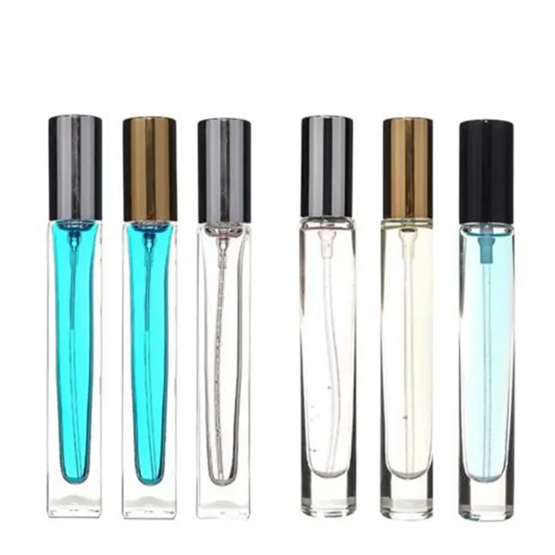 عطر الملء رذاذ زجاجة زجاجة شفافة 10ML البخاخة المحمولة السفر حاوية مستحضرات التجميل فارغة زجاجات الزيت الأساسية