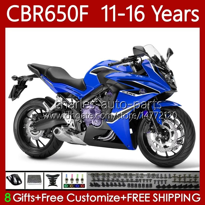 Honda CBR-650 CBR 650 CBR650 F 2011-2016 CBR650 F 2011-2016 CBR650 CBR650F 11 12 13 14 15 16 CBR 650F 2011 2012 2013 2015 2016 2015 2016 페어링 블루 블랙