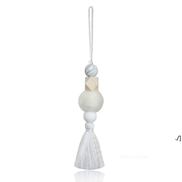 Diffusion de parfum décoration de voiture gel de silice en bois pendentif de parfum automatique perlé accessoires de tissage de vent nordique RRE11063