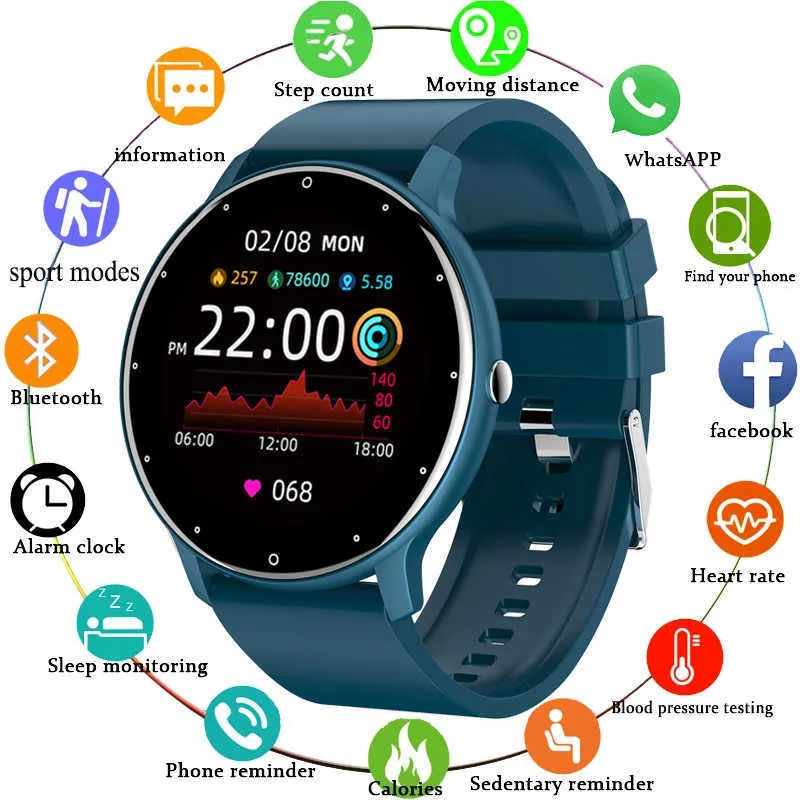 Heren horloges 2021 mode slimme horloge dames hartslag bloeddruk multifunctionele sport horloge mannen vrouw waterdicht smartwatch vrouwen