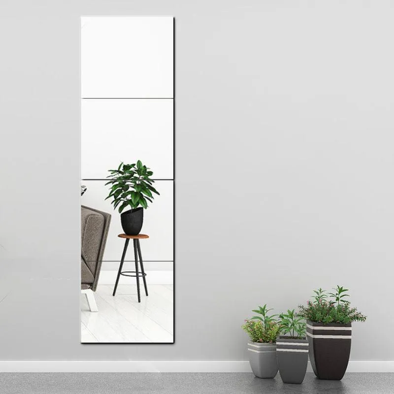 Miroirs en verre carré miroir accessoires de décoration de maison long mur pour le salon chambre de salle de bain maquillage corps complet
