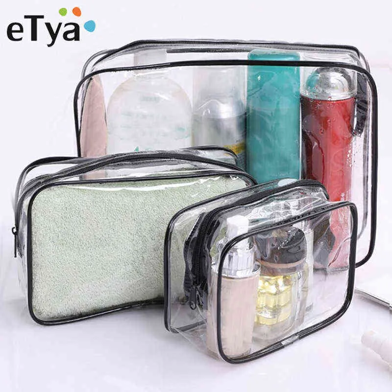 Nxy Cosmetic Bags Sac à Cosmétiques Transparent De Voyage En Pvc Sacs Maquillage Transparents Fermeture Éclair Pour Femmes Étui Beauté Organisateur 220302