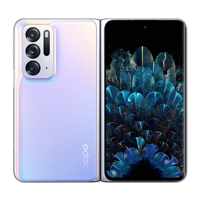 Original OPPO Encontrar N 5G Mobile Phone Dobrável 12GB RAM 512GB Rom Octa Core Snapdragon 888 Android 7.1 "Amoled Tela dobrada 50.0MP NFC Rosto ID de impressão digital SmartPone