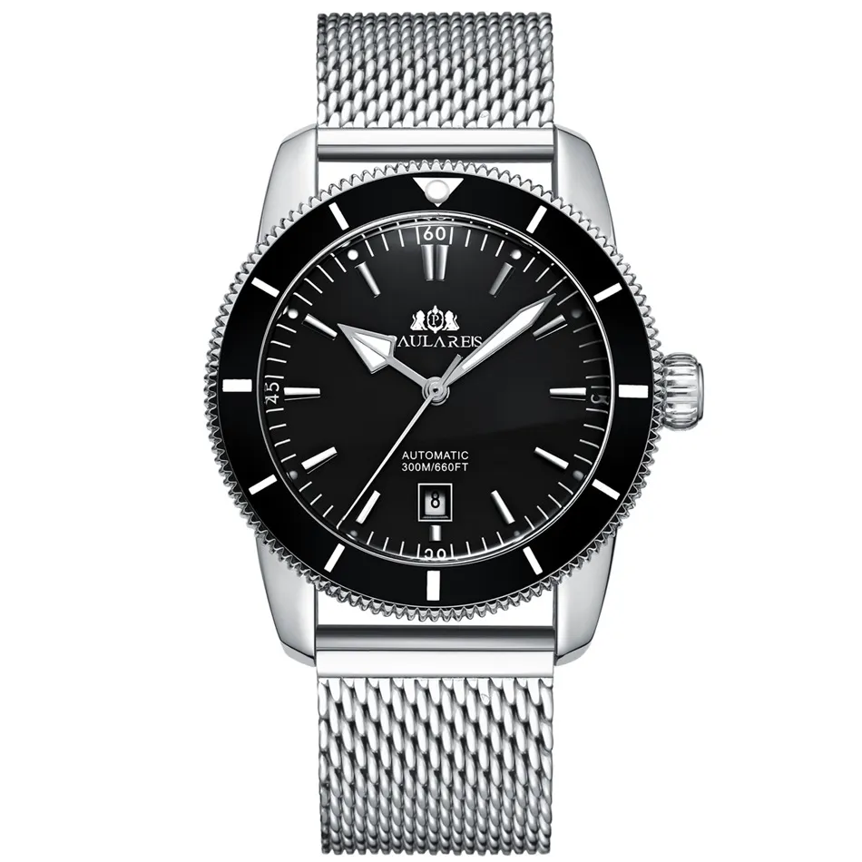 최고 품질 남성 망 럭셔리 시계 마스터 자동 시계 운동 기계 oroiogio Montre de Luxe 손목 시계 Paulareis L4