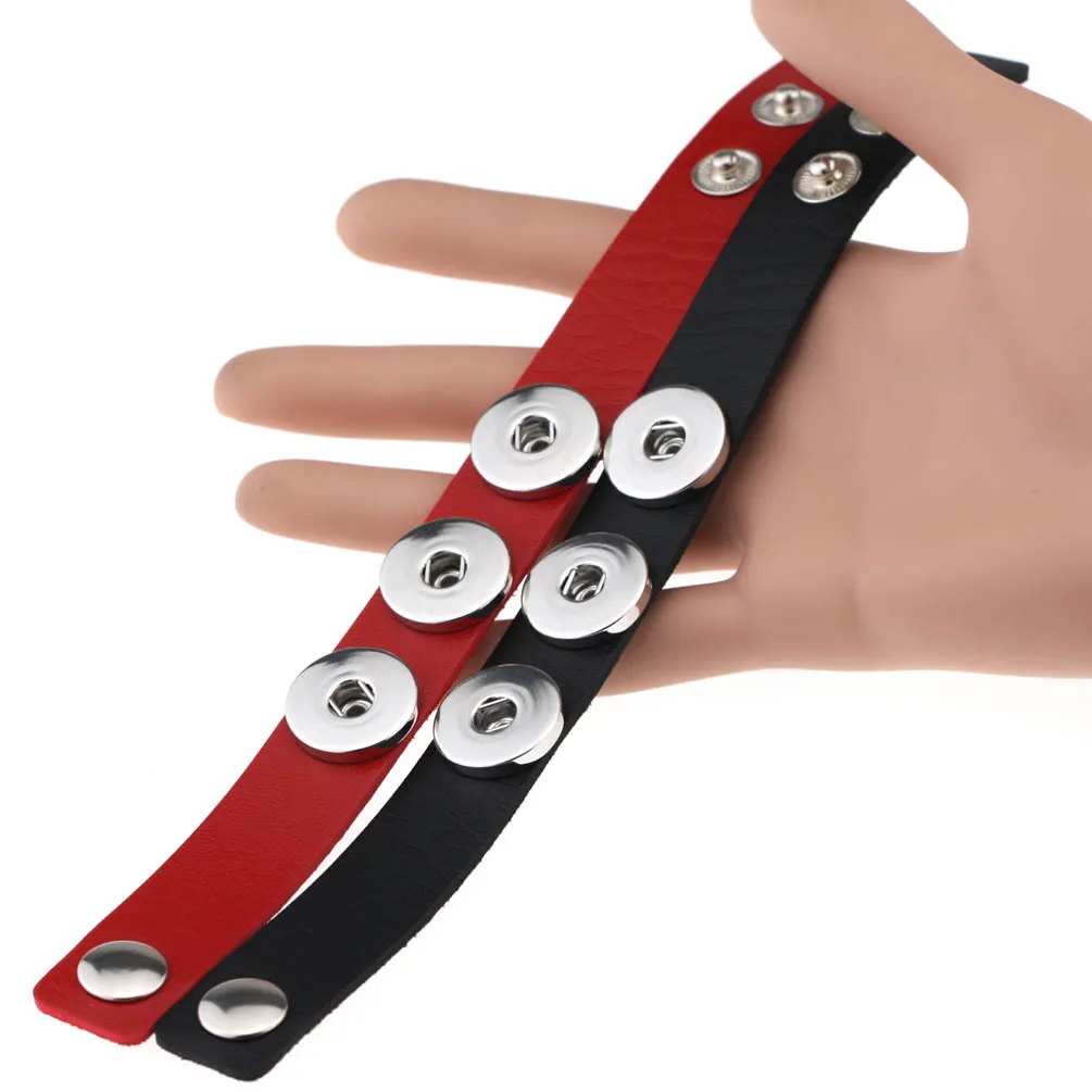 Weihnachtsdekorationen Geschenk Snap Armband Armreifen 14 Farbe Hochwertige PU-Leder Armbänder für Frauen 18mm Button Schmuck ZWL234