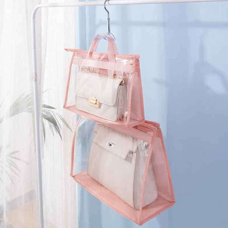 Amazon.com: QEQRUG Handbag Storage Bags, 3 Pcs Dust Cover Bag for Hanging  Closet, Transparent Purse Storage Organizer Bag with Zipper and Handle for  Handbags Anti-dust (Grey) : Home & Kitchen