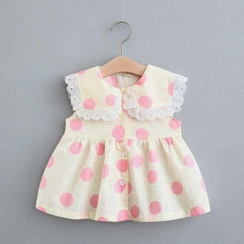 Newborn Baby Girls Summer Dress for Girls Casual Dot Sleeveless Princess 1 year Birthday Dress Toddler Clothes Infant Clothing Q0716