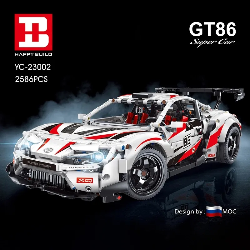 MOC GT86 blocs de construction de voiture de sport de course modèle YC 23002 série high-tech enfants cadeaux de noël jouets d'anniversaire pour les enfants