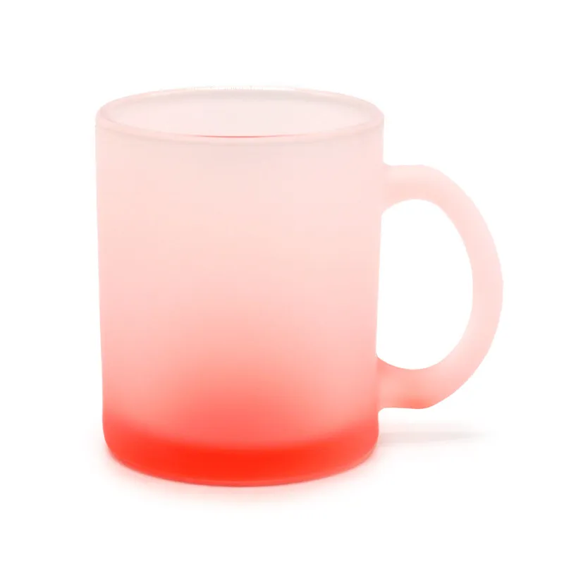 12OZ Personalized Sublimation Blank Mug Fluorescent Frosted Glass Cups Heat Transfer Household Water Cup Creative DIY Gift