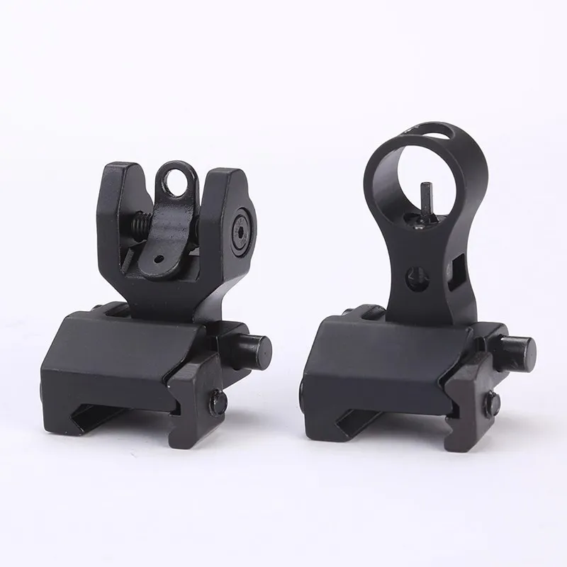 Tactics Iron Sight Front Rear Folding Design 21mm Rails Airsoft Rifle