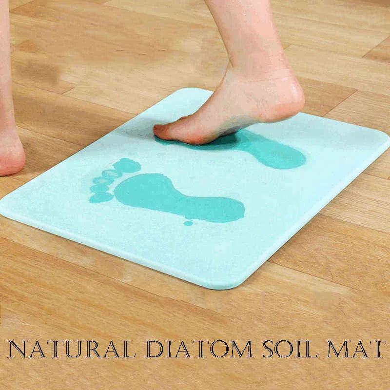 Tapis de salle de bain anti-dérapant absorbant diatomée boue séchage rapide tapis ultra absorbant diatomite tremper l'eau propre et entretenir 211109