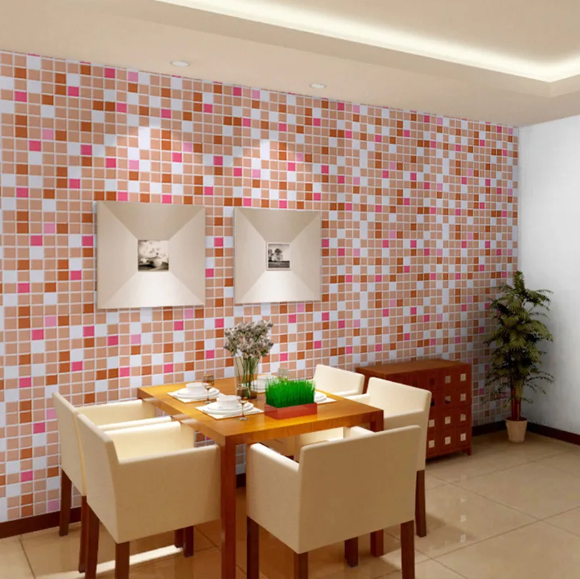 Mosaico auto-adesivo papel de parede adesivo PVC 2D impermeável telhas de cerâmica adesivos para casa decoração cozinha cozinha papel de parede v3