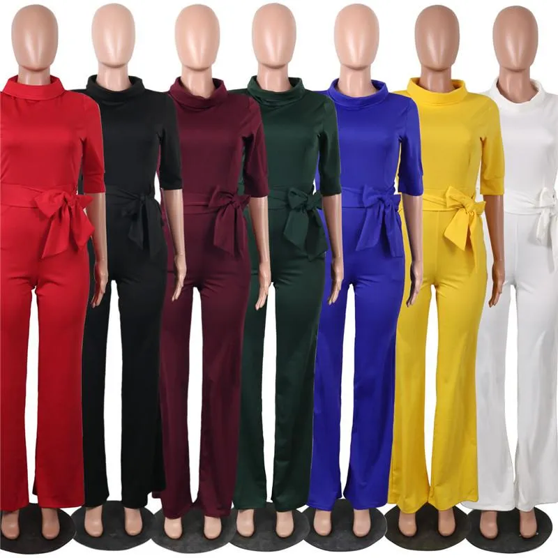 2021 Womens Elegant Half Sleeve Formal Jumpsuits For Ladies With Pockets For Office And Business Formal Wear Wide Leg Pants Romper Fashion Overalls From Blueberry11 19.93 DHgate.Com