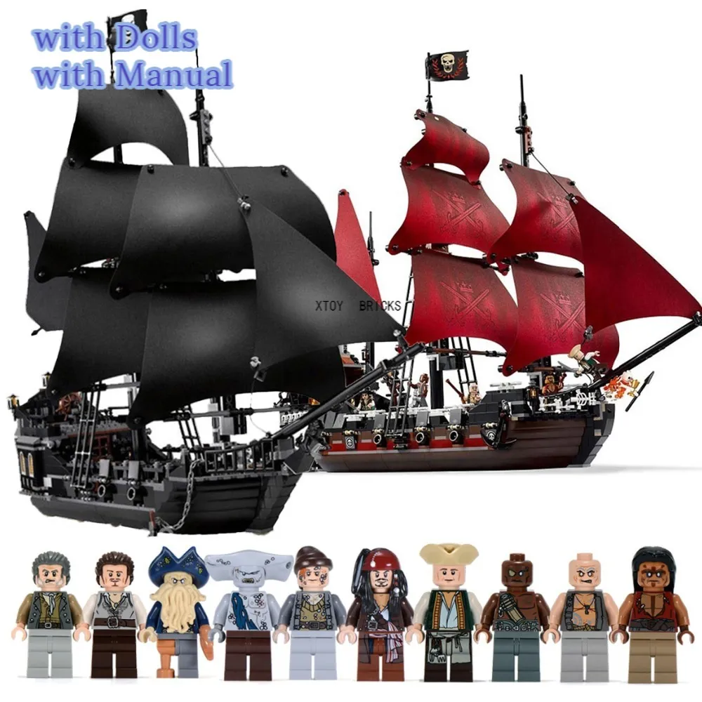 The Black Pearl Ship Compatible with Pirates Ships 4184 4195 Caribbean Model Building Blocks with Figures Birthday Gifts Toys Stock In US EU AU UK