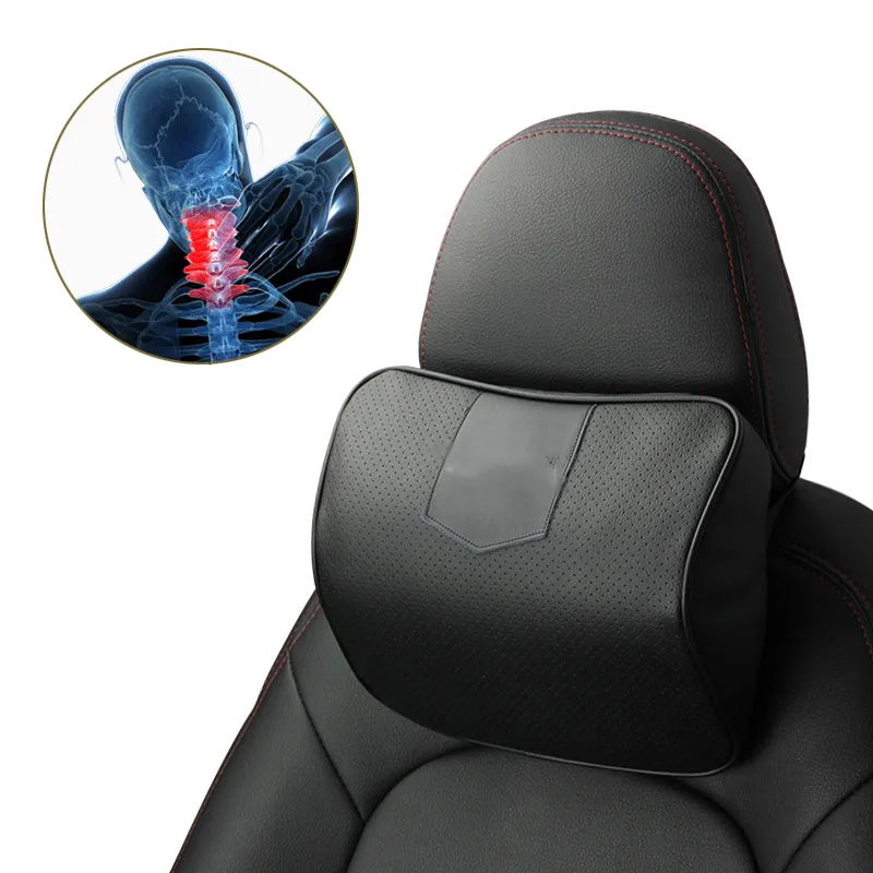 Cuscino Cervicale Auto In Memory Foam E Pelle PU - Supporto Collo Per Guida E Ufficio - Foto 10