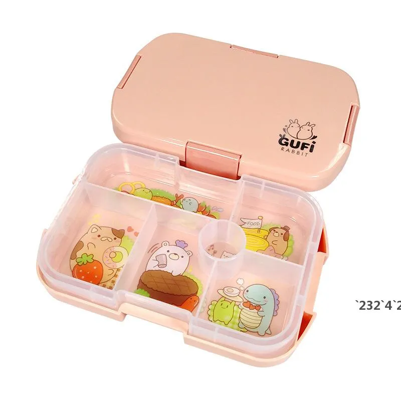 2 of 1 stks lunchbox voor kinderen eten veilig compartiment ontwerp draagbare containers school waterdichte opbergdozen microwaveable lla9180
