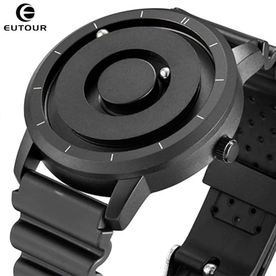 EUTOUR Uhren Herren Herrenuhr Magnet Uhr kein Glas Kugellager Quarz  Armbanduhr für Männer mit Edelstahl Mesh Armband Gold-40mm : :  Fashion