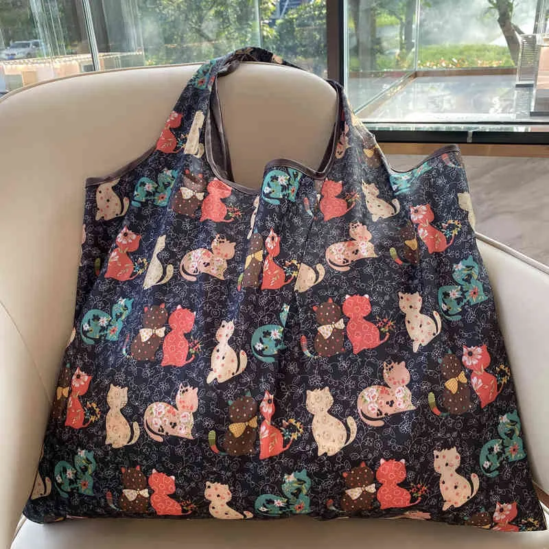 Nxy Sacos de compras Bolso de Mano Reutilizável Para Mujer Bolsa Compras Gran Tamao Hombro Plegable Con Acabado Supermercado 50 lb 0209