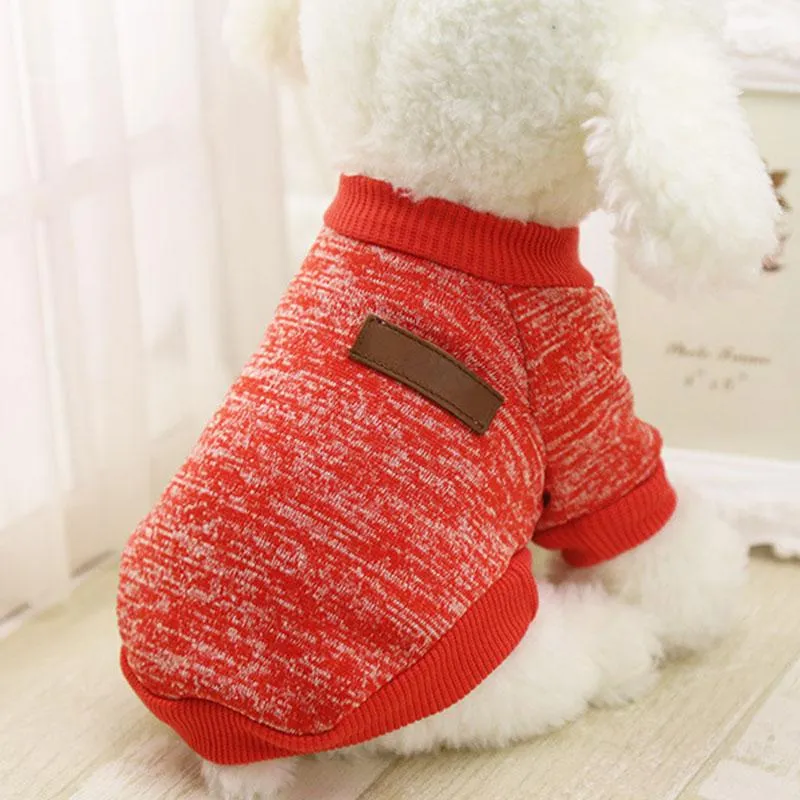 Odzież psa Sweter Pet Cat Coat Puppy Costume Ubrania Kolorowa Bawełna 2021 Ciepłe stroje zimowe Dostawy