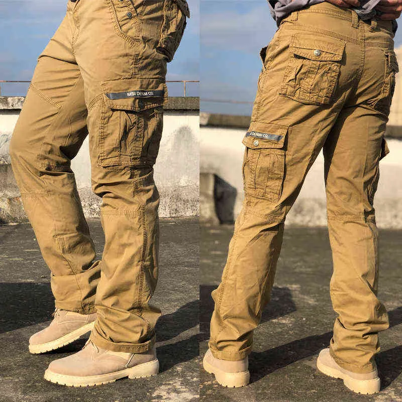 BAPAI Men s Fashion Work Pants Outdoor Wear resistant Mountaineering Trousers Work Clothes Street Fashion Cargo Pants 211201