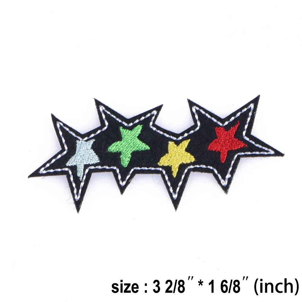 Stock or customize personalized star logo iron embroidery patch for clothing