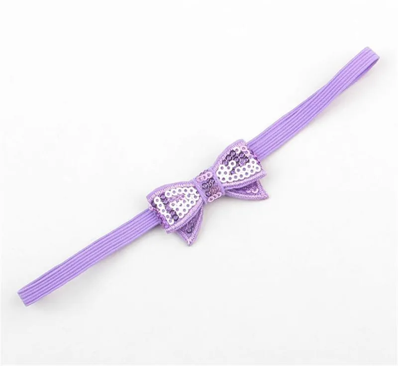 Baby Spädbarn Glänsande Paillette Bow Headbands Barn Barn Elastiska Små Bowknot Hårband Hårtillbehör Prinsessan Huvudbonad