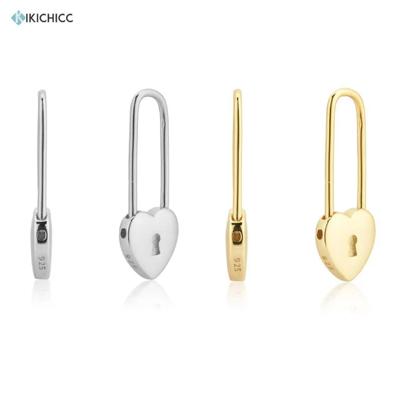 Kikichicc 100% 925 esterlina prata ouro coração cacifo quadrado aros círculo piercing pendiente mulheres luxo moda jóias 2021