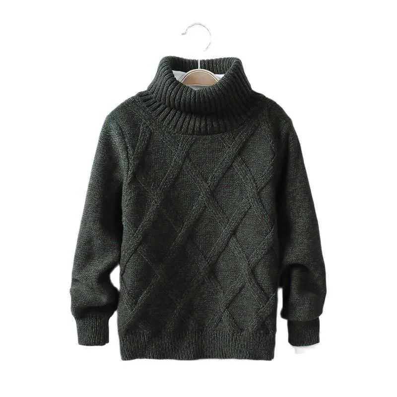 Vidmid Children's High Neck Sweater Barnens förtjockade plyschhöst vinterpullovertröja 7088 14 Y1024